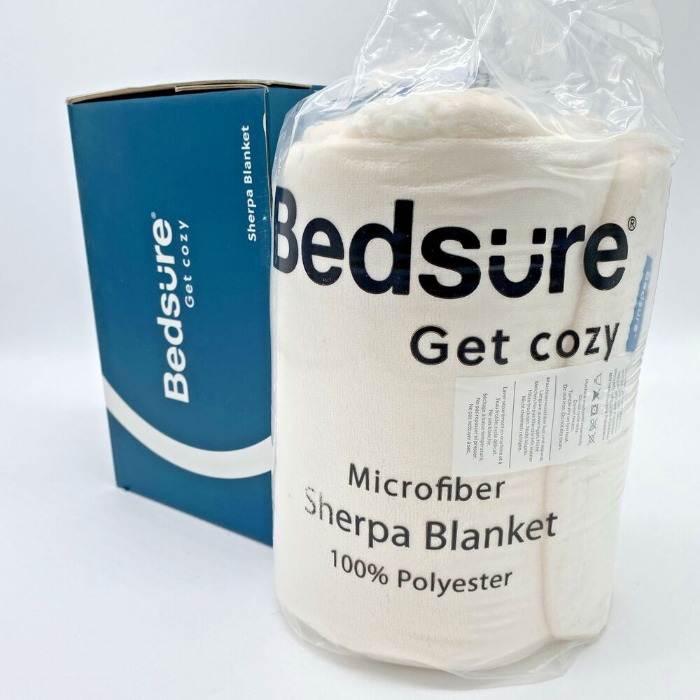 Bedsure Sherpa Fleece Blanket Twin Size Off White Plush Throw Blanket Fuzzy Soft